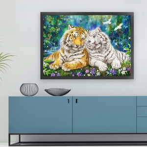 Huancan - Tiger - 60*45CM 11CT 3 Stamped Cross Stitch