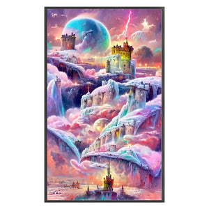 Yishu - Dreamlike Castle In The Clouds - 50*80CM 11CT 3 Stamped Cross Stitch