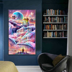 Yishu - Dreamlike Castle In The Clouds - 50*80CM 11CT 3 Stamped Cross Stitch