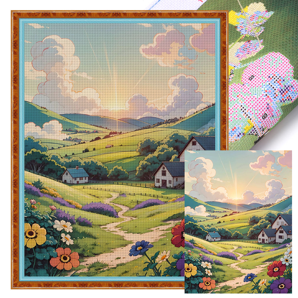 Huancan - Landscape - 50*65CM 16CT 2 Stamped Cross Stitch