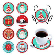 Load image into Gallery viewer, Christmas 8PCS Diamond Painting Art Coaster Kit Acrylic Special Shape Santa (1)
