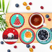 Load image into Gallery viewer, Christmas 8PCS Diamond Painting Art Coaster Kit Acrylic Special Shape Santa (1)
