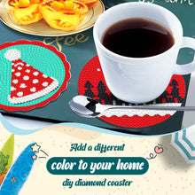 Load image into Gallery viewer, Christmas 8PCS Diamond Painting Art Coaster Kit Acrylic Special Shape Santa (1)
