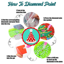 Load image into Gallery viewer, Christmas 8PCS Diamond Painting Art Coaster Kit Acrylic Special Shape Santa (1)
