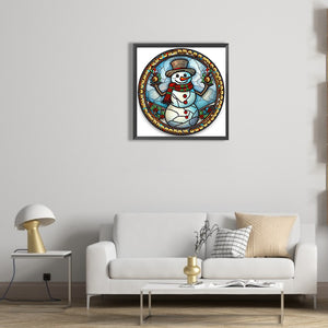 Christmas Snowman 30*30CM(Canvas) Partial Special Shaped Drill Diamond Painting