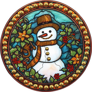 Christmas Snowman 30*30CM(Canvas) Partial Special Shaped Drill Diamond Painting