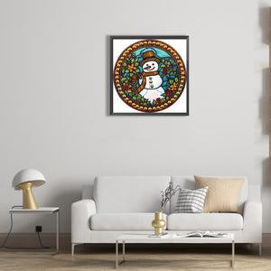 Christmas Snowman 30*30CM(Canvas) Partial Special Shaped Drill Diamond Painting