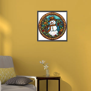 Christmas Snowman 30*30CM(Canvas) Partial Special Shaped Drill Diamond Painting