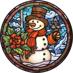 Christmas Snowman 30*30CM(Canvas) Partial Special Shaped Drill Diamond Painting