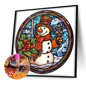 Christmas Snowman 30*30CM(Canvas) Partial Special Shaped Drill Diamond Painting