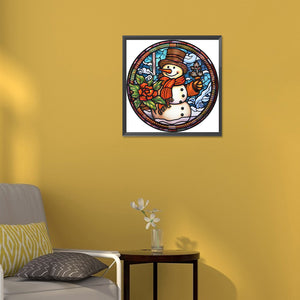 Christmas Snowman 30*30CM(Canvas) Partial Special Shaped Drill Diamond Painting