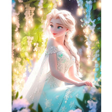 Load image into Gallery viewer, Frozen Princess Elsa And Flowers 40*50CM(Canvas) Full Round Drill Diamond Painting
