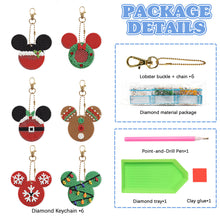 Load image into Gallery viewer, Christmas Full Drill Keyring Double Sided Special Shape (6pcs Xmas Mickey Mouse)
