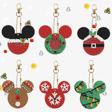 Load image into Gallery viewer, Christmas Full Drill Keyring Double Sided Special Shape (6pcs Xmas Mickey Mouse)
