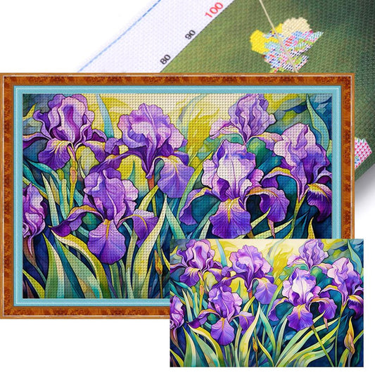 Iris - Full 11CT Stamped Cross Stitch 60x40CM - Yishu