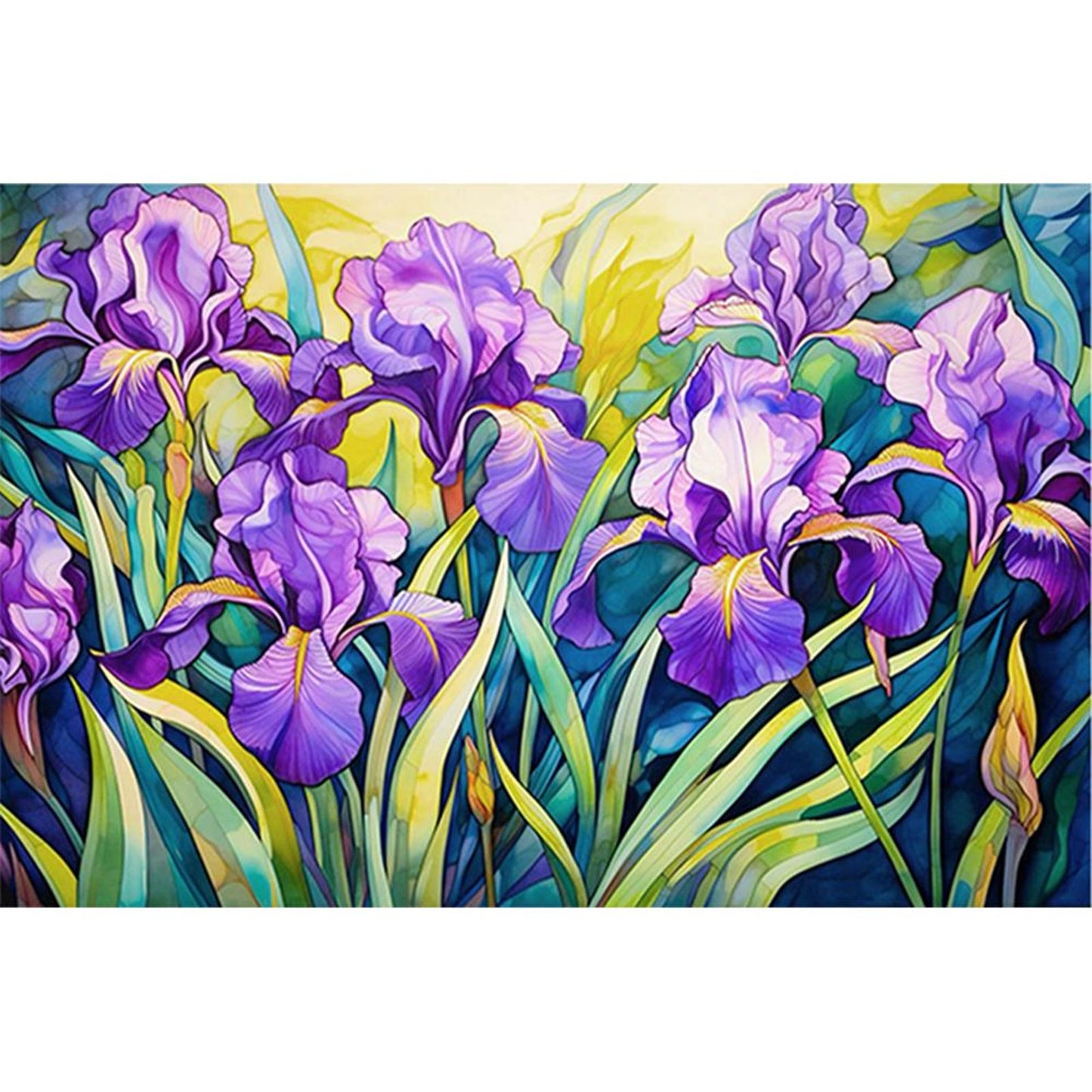 Iris - Full 11CT Stamped Cross Stitch 60x40CM - Yishu