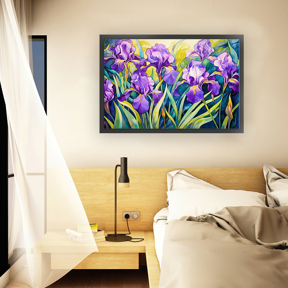 Iris - Full 11CT Stamped Cross Stitch 60x40CM - Yishu