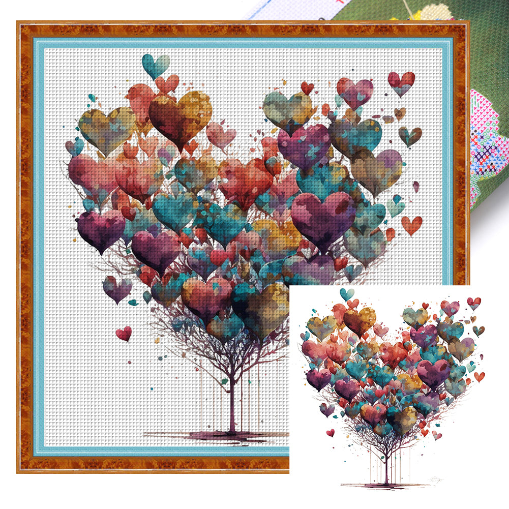 Huancan - Love - 40*40CM 16CT 2 Stamped Cross Stitch