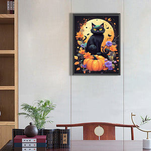 Halloween Cat 30*40CM(Picture) Full Square Drill Diamond Painting