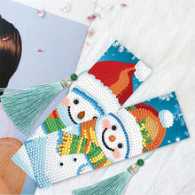 Load image into Gallery viewer, 2PCS Christmas Special Shape Diamond Art Bookmarks Pendant Santa (5)
