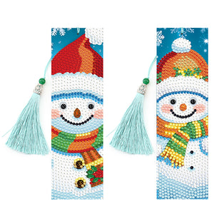 2PCS Christmas Special Shape Diamond Art Bookmarks Pendant Santa (5)