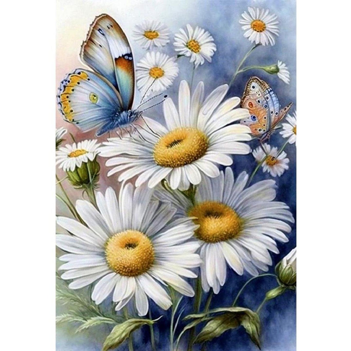 Butterfly And Daisy - Full 11CT Stamped Cross Stitch 40x60CM - Yishu
