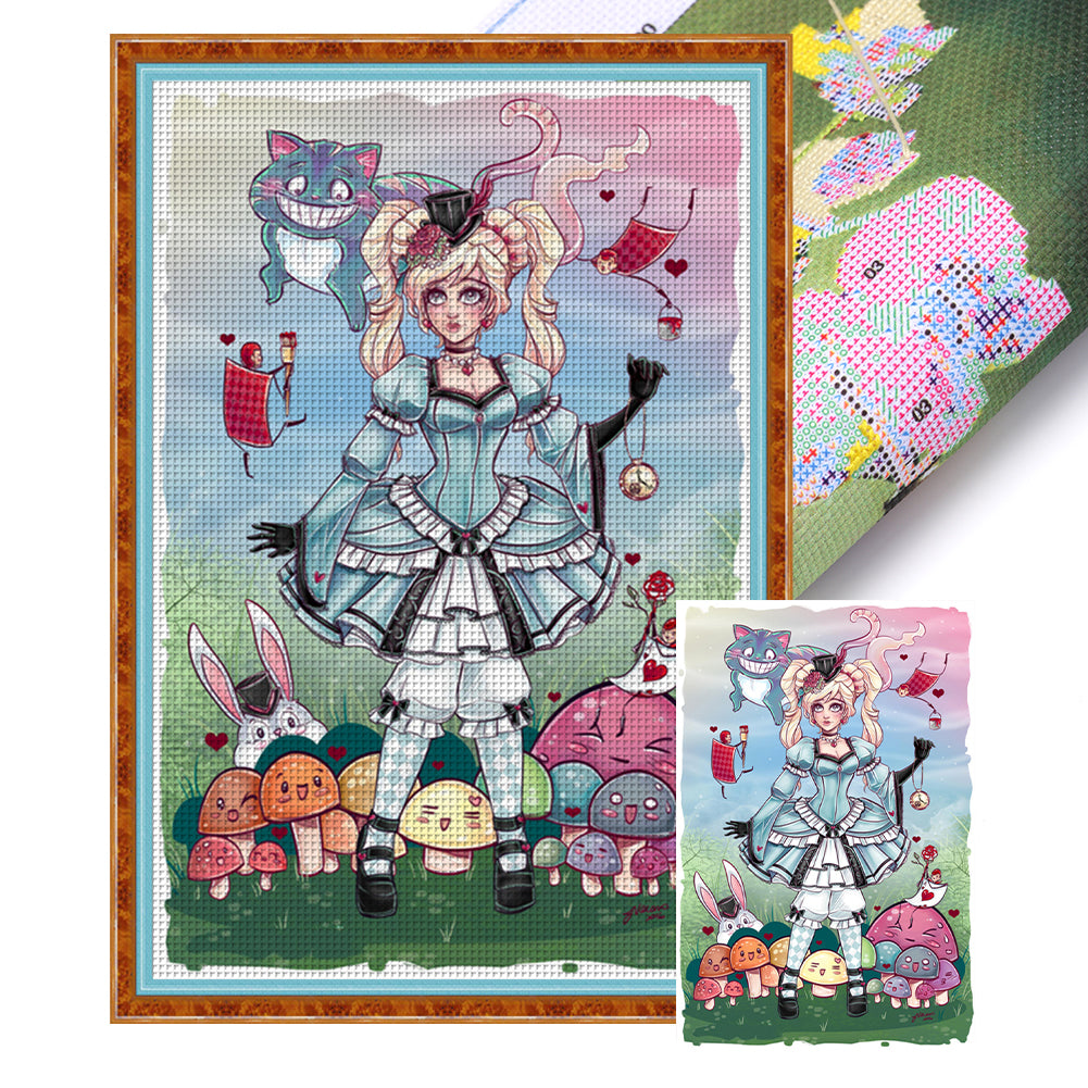 Yishu - Alice - 50*75CM 11CT 3 Stamped Cross Stitch