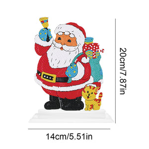5D DIY Round Diamond Painting Desktop Decor Santa Christmas Decor (1)