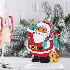 5D DIY Round Diamond Painting Desktop Decor Santa Christmas Decor (1)