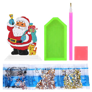 5D DIY Round Diamond Painting Desktop Decor Santa Christmas Decor (1)