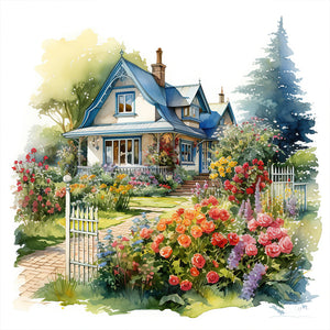 Garden House 40*40CM(Canvas) Full Round Drill Diamond Painting