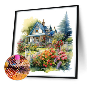 Garden House 40*40CM(Canvas) Full Round Drill Diamond Painting