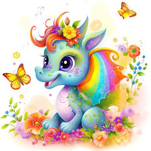 Yishu - Rainbow Dragon - 50*50CM 11CT 3 Stamped Cross Stitch