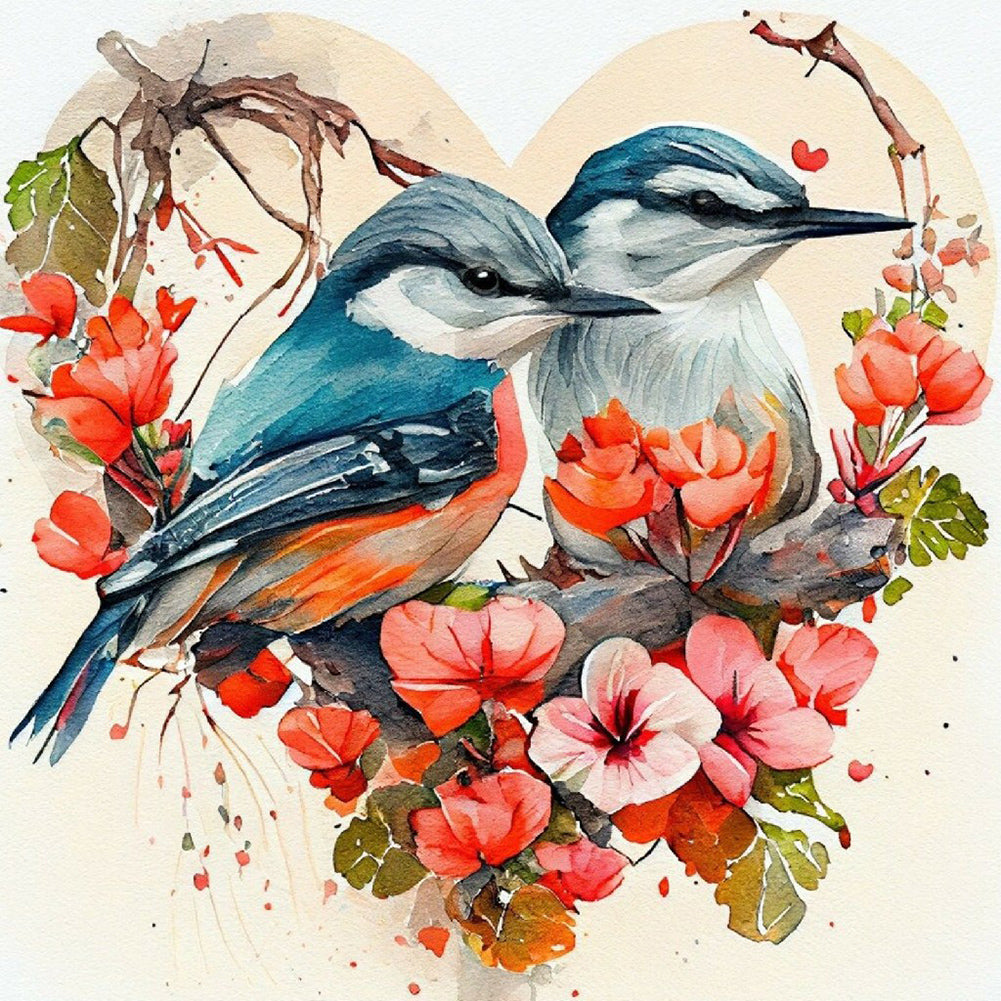 Love-Filled Sparrow 40*40CM(Canvas) Full Round Drill Diamond Painting