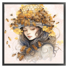 Load image into Gallery viewer, Yishu - Girl - 50*50CM 11CT 3 Stamped Cross Stitch
