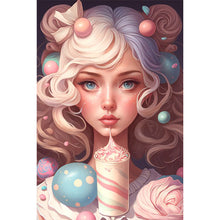 Load image into Gallery viewer, Ice Cream Girl 40*60CM(Picture) Full Round Drill Diamond Painting
