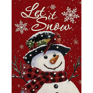 2PCS Christmas Snowman 30*40CM(Canvas) Full Round Drill Diamond Painting