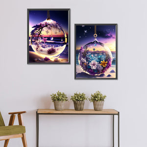2PCS Crystal Pendant 30*40CM(Canvas) Full Round Drill Diamond Painting