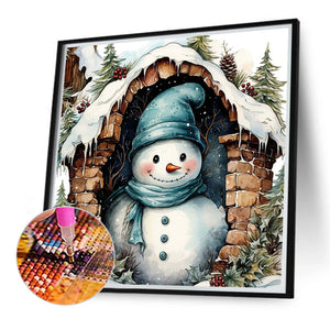 Christmas Snowman 40*40CM(Canvas) Full Round Drill Diamond Painting
