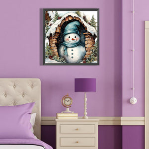 Christmas Snowman 40*40CM(Canvas) Full Round Drill Diamond Painting