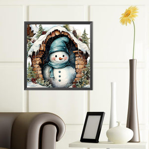 Christmas Snowman 40*40CM(Canvas) Full Round Drill Diamond Painting