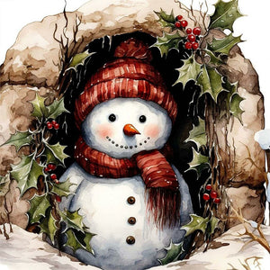Christmas Snowman 40*40CM(Canvas) Full Round Drill Diamond Painting