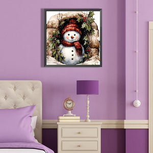 Christmas Snowman 40*40CM(Canvas) Full Round Drill Diamond Painting