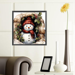 Christmas Snowman 40*40CM(Canvas) Full Round Drill Diamond Painting