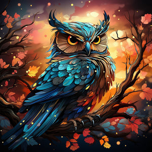 Owl 40*40CM(Canvas) Full Round Drill Diamond Painting