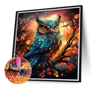 Owl 40*40CM(Canvas) Full Round Drill Diamond Painting