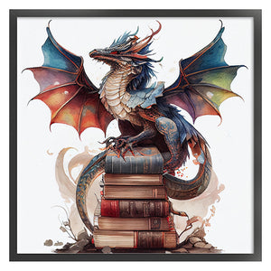 Huancan - Dragon On Book - 60*60CM 11CT 3 Stamped Cross Stitch