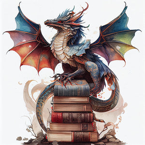Huancan - Dragon On Book - 60*60CM 11CT 3 Stamped Cross Stitch