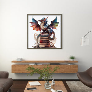 Huancan - Dragon On Book - 60*60CM 11CT 3 Stamped Cross Stitch