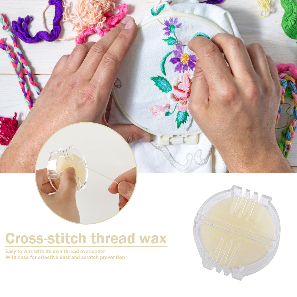 2PCS Sewing Thread Beeswax with Box Strengthening Line Embroidery Wax 5x5x1.4CM